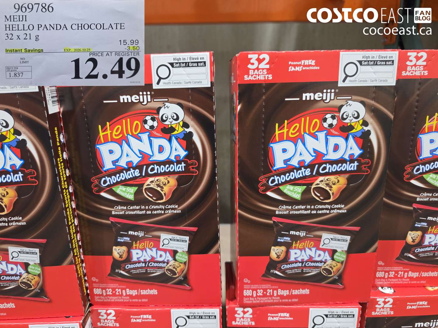 969786 MEIJI HELLO PANDA CHOCOLATE 32 X 21 G ($3.50 INSTANT SAVINGS EXPIRES ON 2026-10-25) $12.49