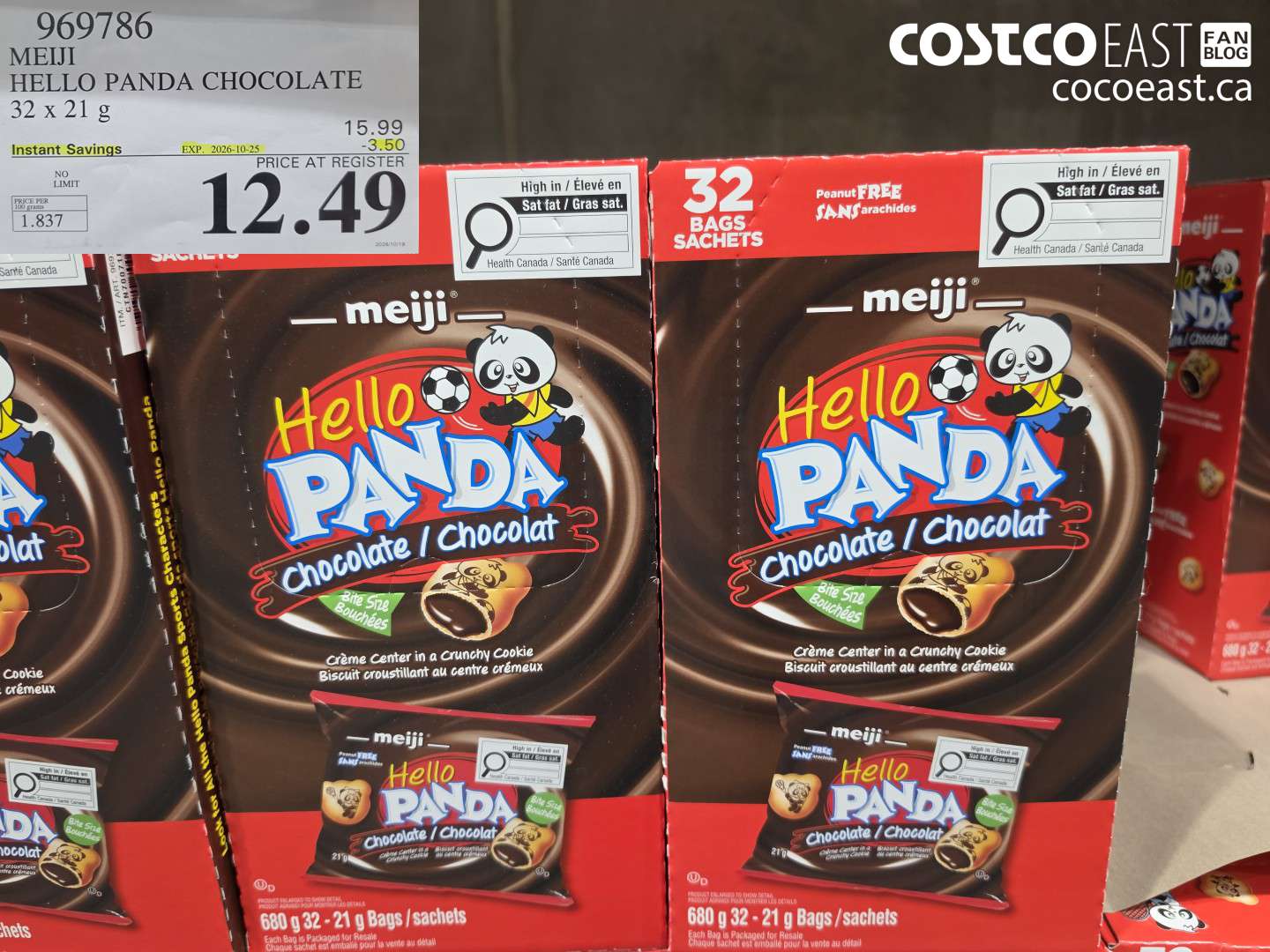 969786 MEIJI HELLO PANDA CHOCOLATE 32 X 21 G ($3.50 INSTANT SAVINGS EXPIRES ON 2026-10-25) $12.49