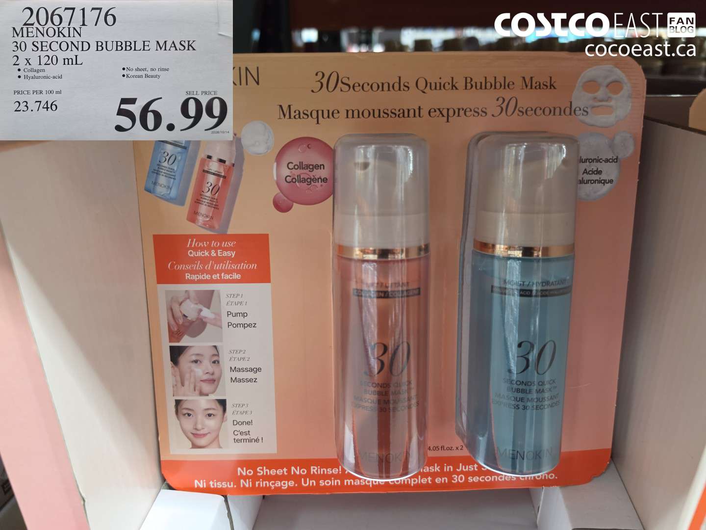 2067176 MENOKIN 30 SECOND BUBBLE MASK 2 X 120 ML $56.99
