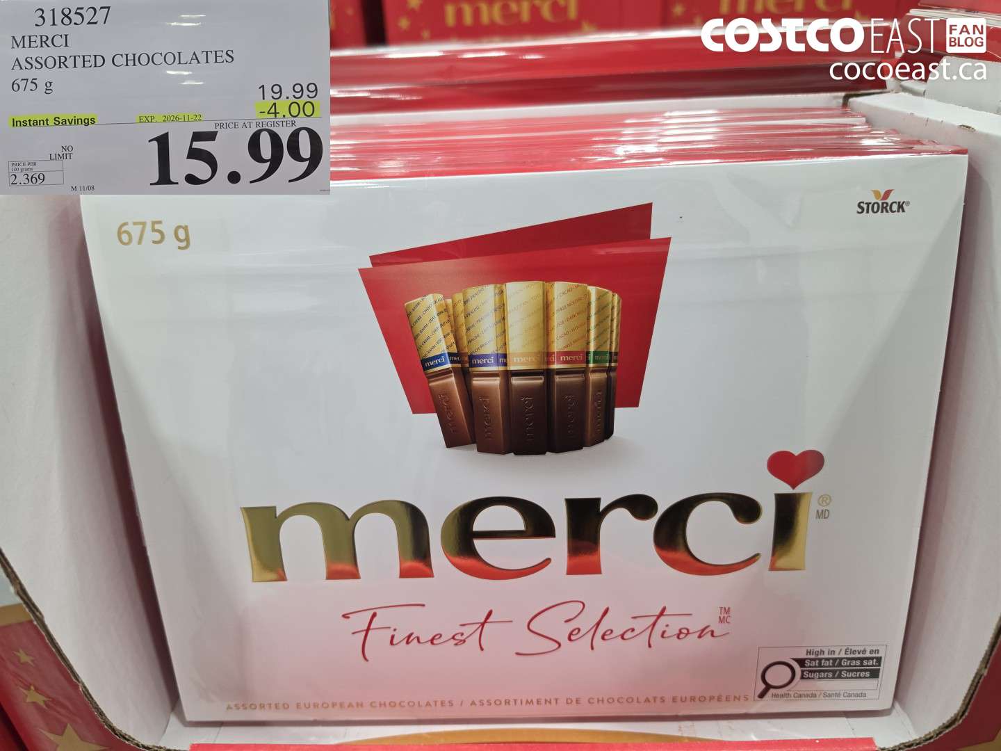 318527 MERCI ASSORTED CHOCOLATES 675 G ($4.00 INSTANT SAVINGS EXPIRES ON 2026-11-22) $15.99