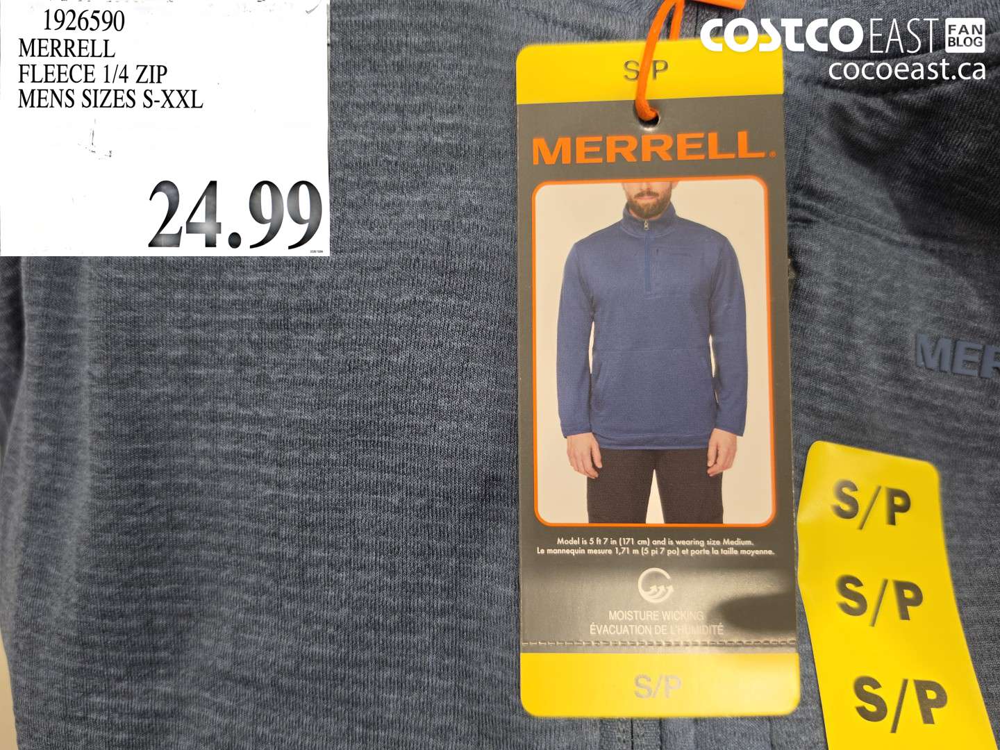 1926590 MERRELL FLEECE 1/4 ZIP MENS SIZES S-XXL $24.99