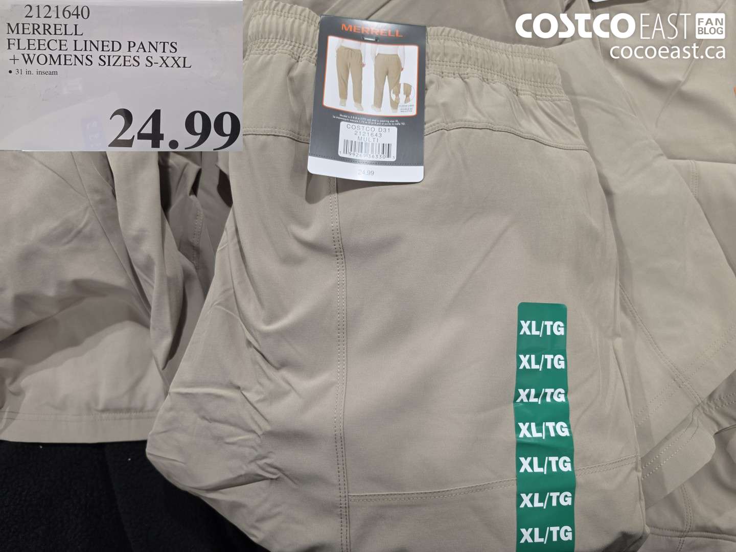 2121640 MERRELL FLEECE LINED PANTS WOMENS SIZES S-XXL $24.99