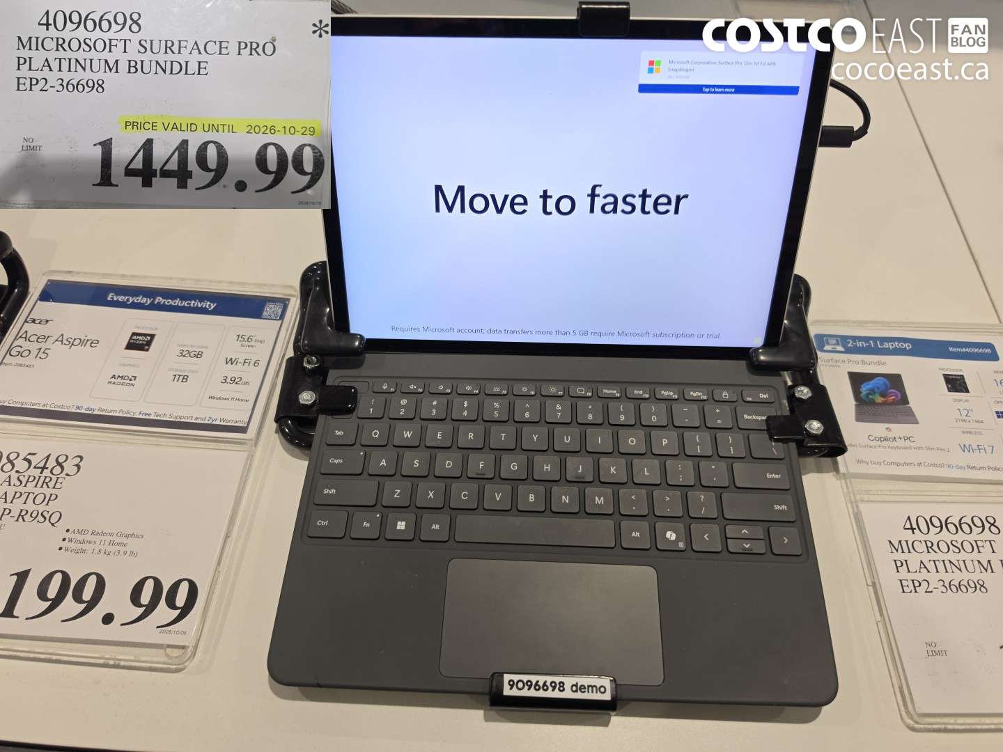 4096698 MICROSOFT SURFACE PRO PLATINUM BUNDLE EP2-36698 $1449.99