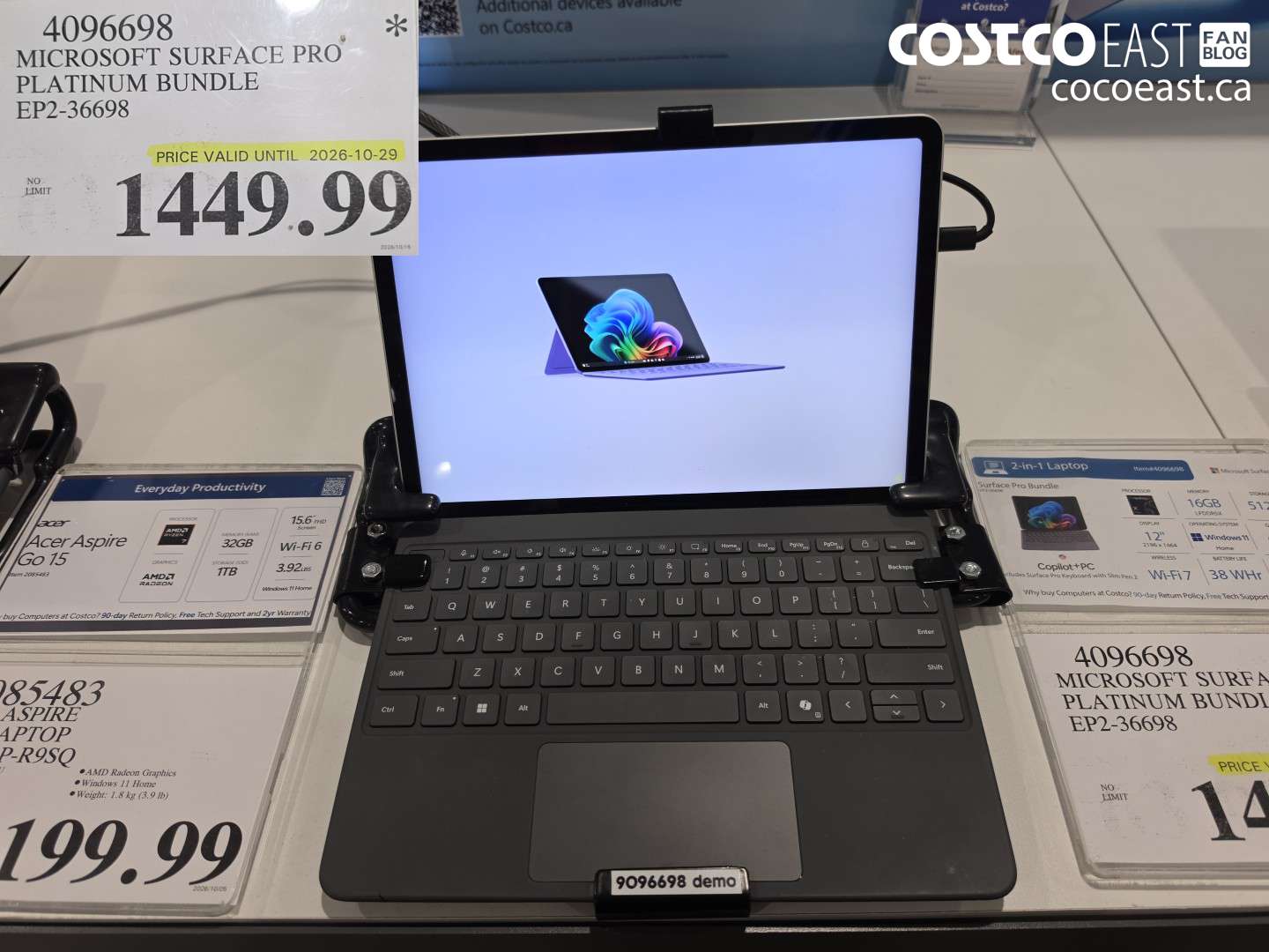 4096698 MICROSOFT SURFACE PRO PLATINUM BUNDLE EP2-36698 $1449.99