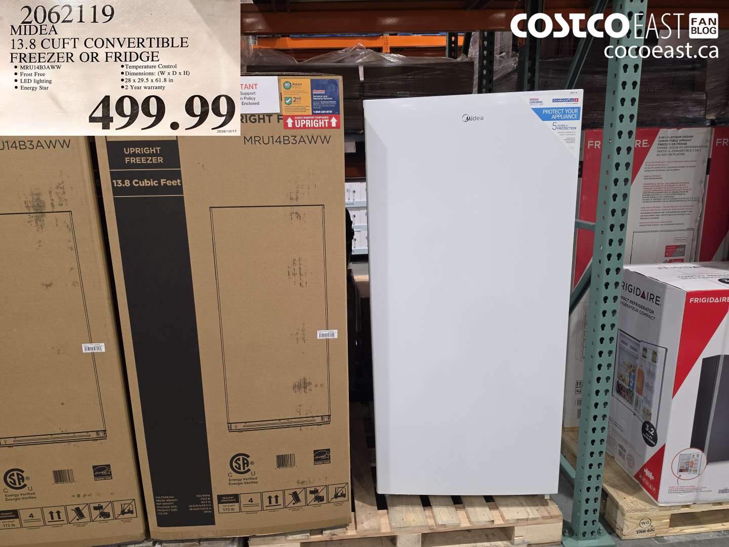 2062119 MIDEA 13.8 CUFT CONVERTIBLE FREEZER OR FRIDGE $499.99