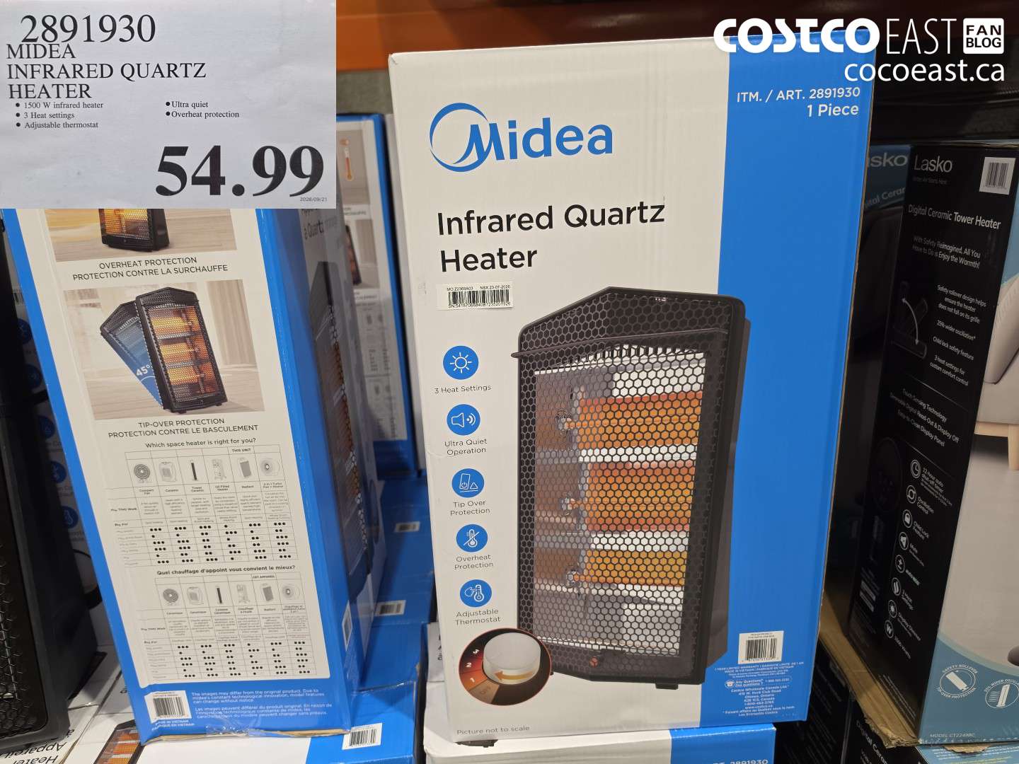 2891930 MIDEA INFRARED QUARTZ HEATER $54.99