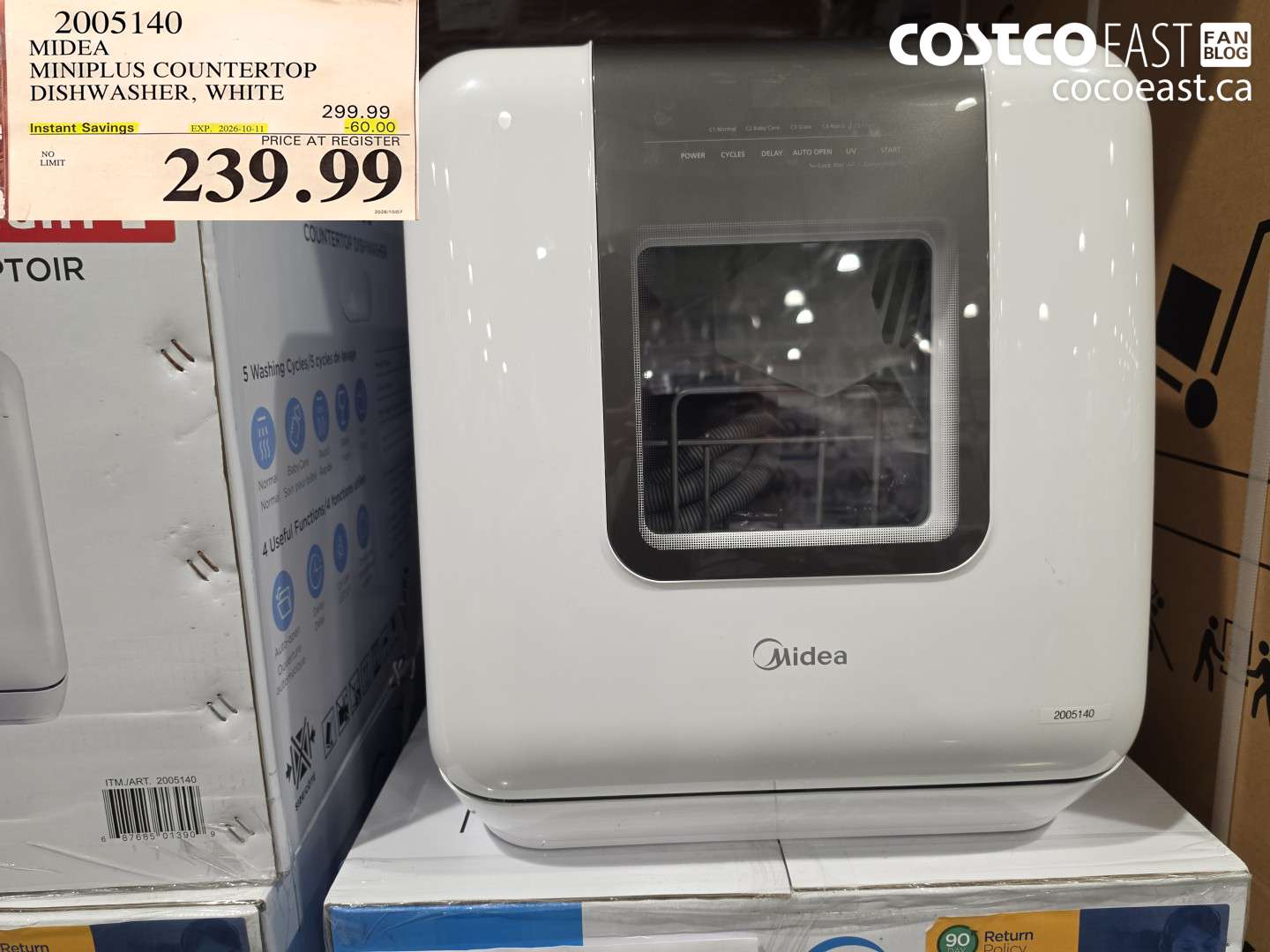 2005140 MIDEA MINIPLUS COUNTERTOP DISHWASHER, WHITE ($60.00 INSTANT SAVINGS EXPIRES ON 2026-10-11) $239.99