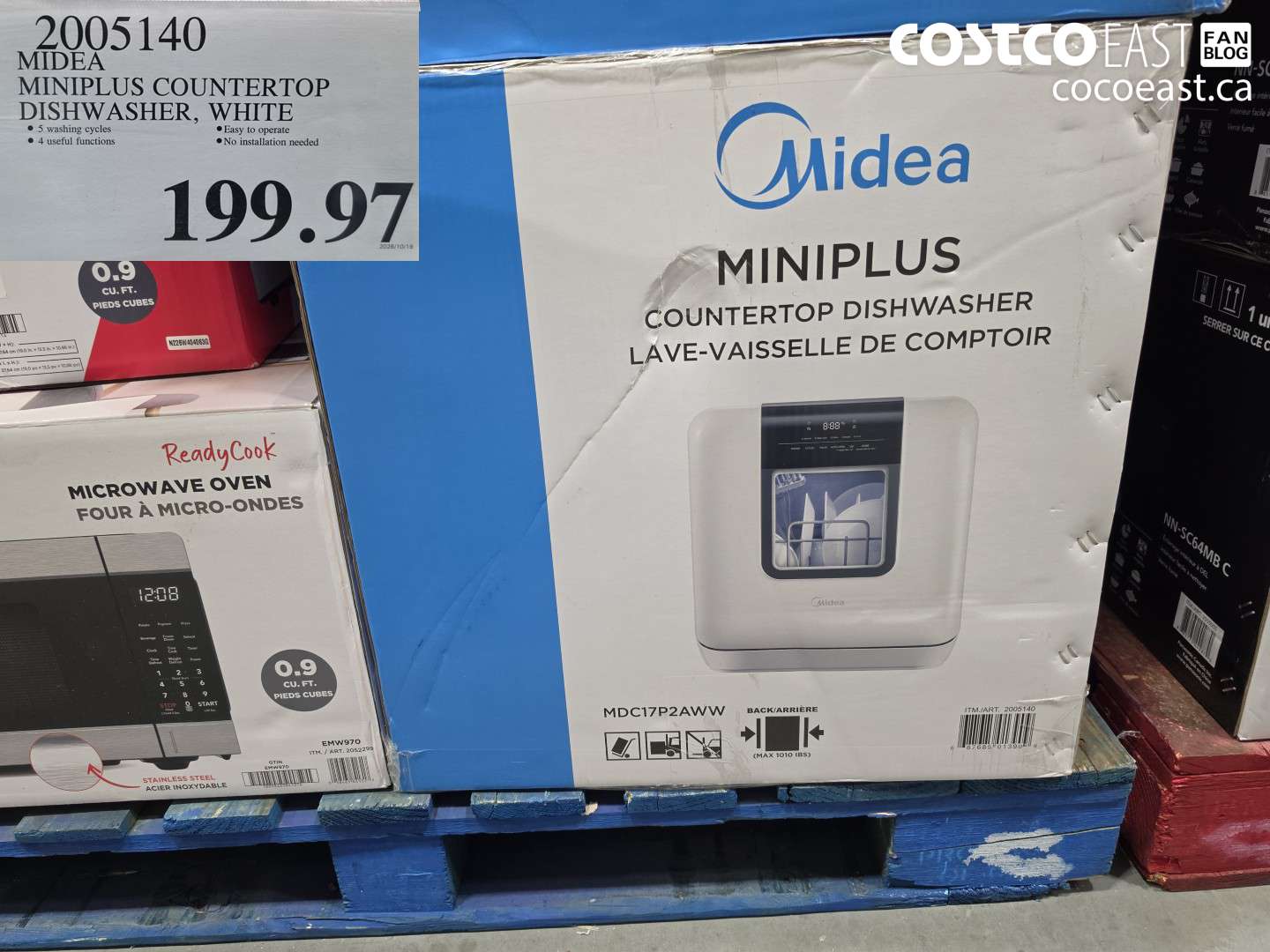 2005140 MIDEA MINIPLUS COUNTERTOP DISHWASHER, WHITE $199.97