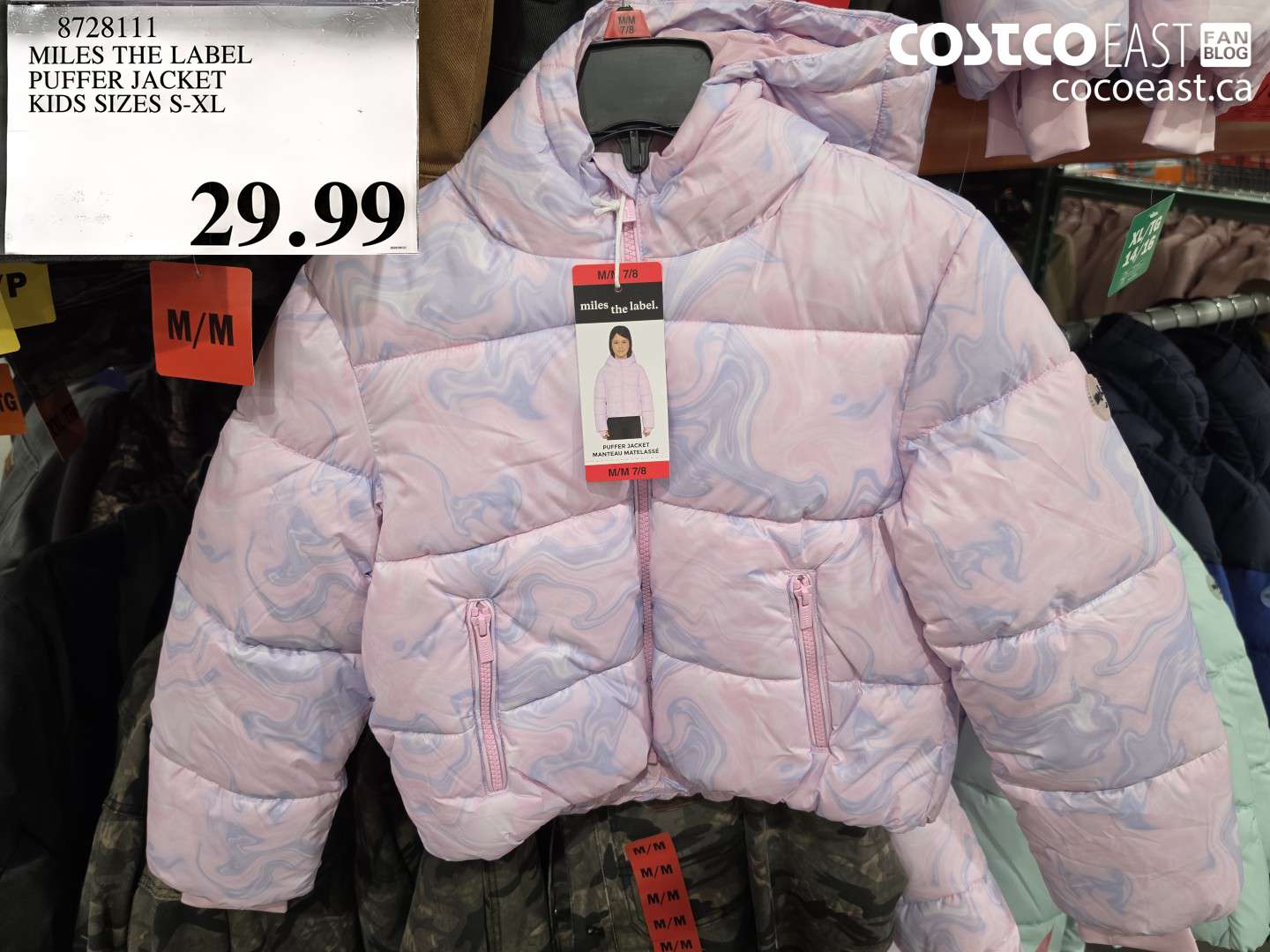 8728111 MILES THE LABEL PUFFER JACKET KIDS SIZES S-XL $29.99