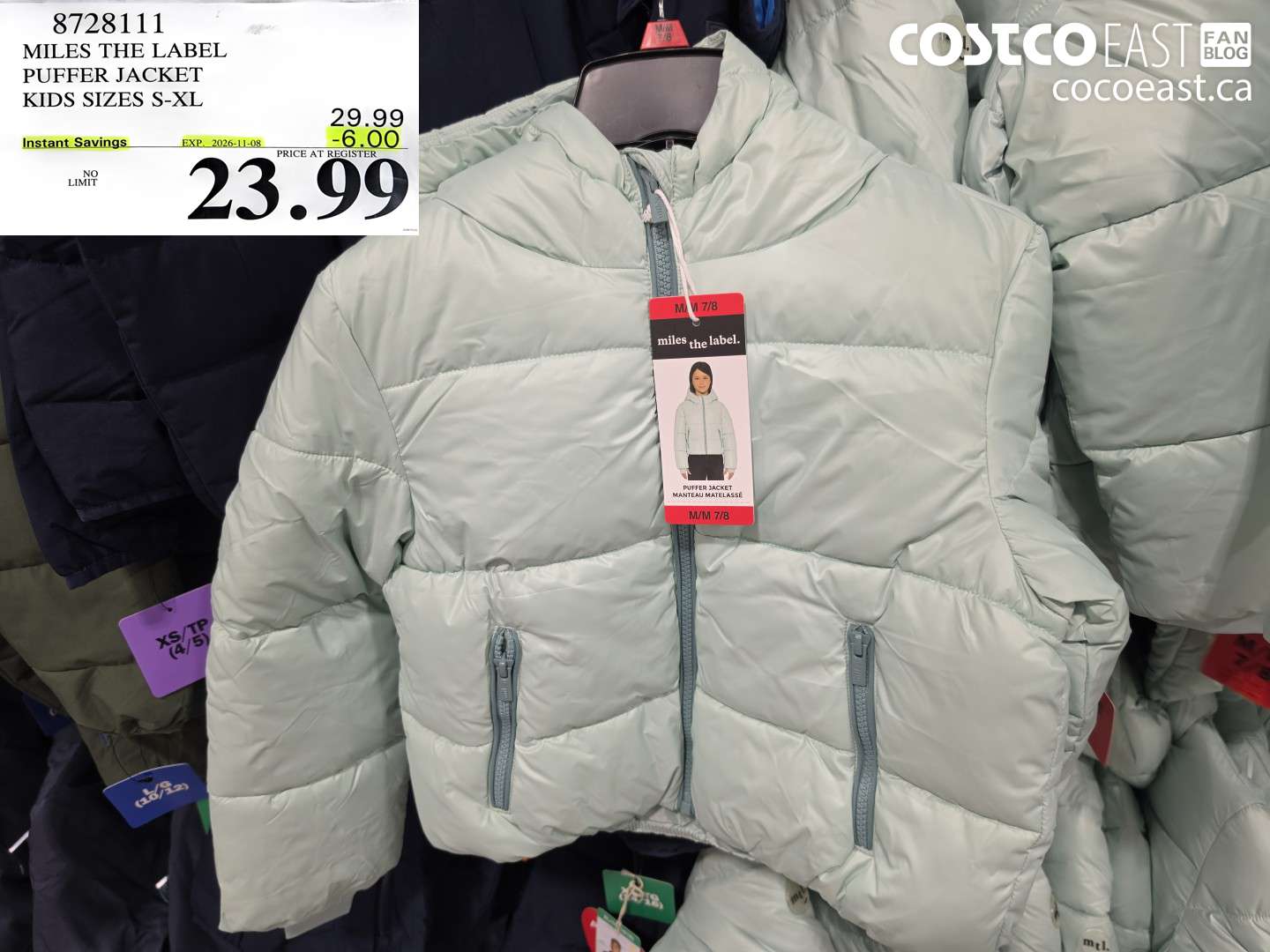 8728111 MILES THE LABEL PUFFER JACKET KIDS SIZES S-XL ($6.00 INSTANT SAVINGS EXPIRES ON 2026-11-08) $23.99
