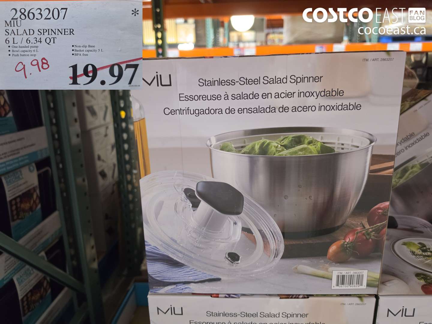 2863207 MIU SALAD SPINNER 6 L / 6.34 QT $9.98