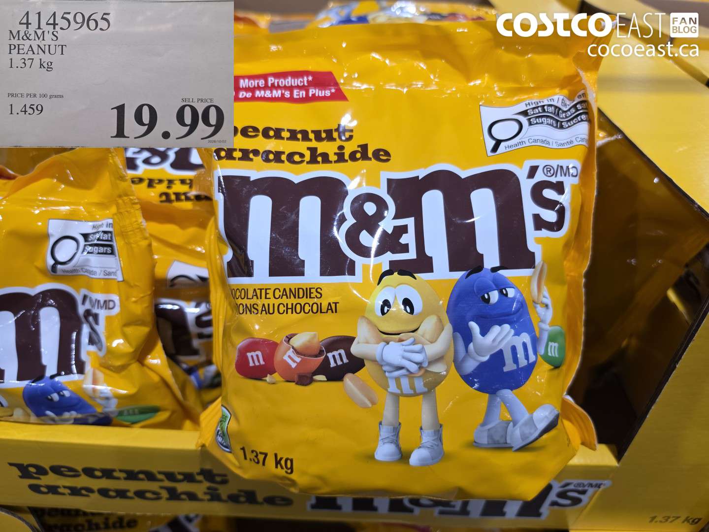 4145965 M&M'S PEANUT 1.37 KG $19.99