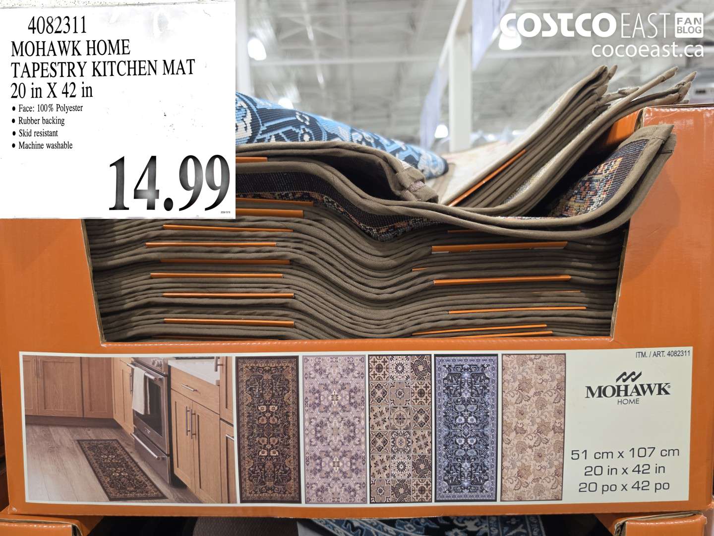 4082311 MOHAWK HOME TAPESTRY KITCHEN MAT 20 IN X 42 IN $14.99