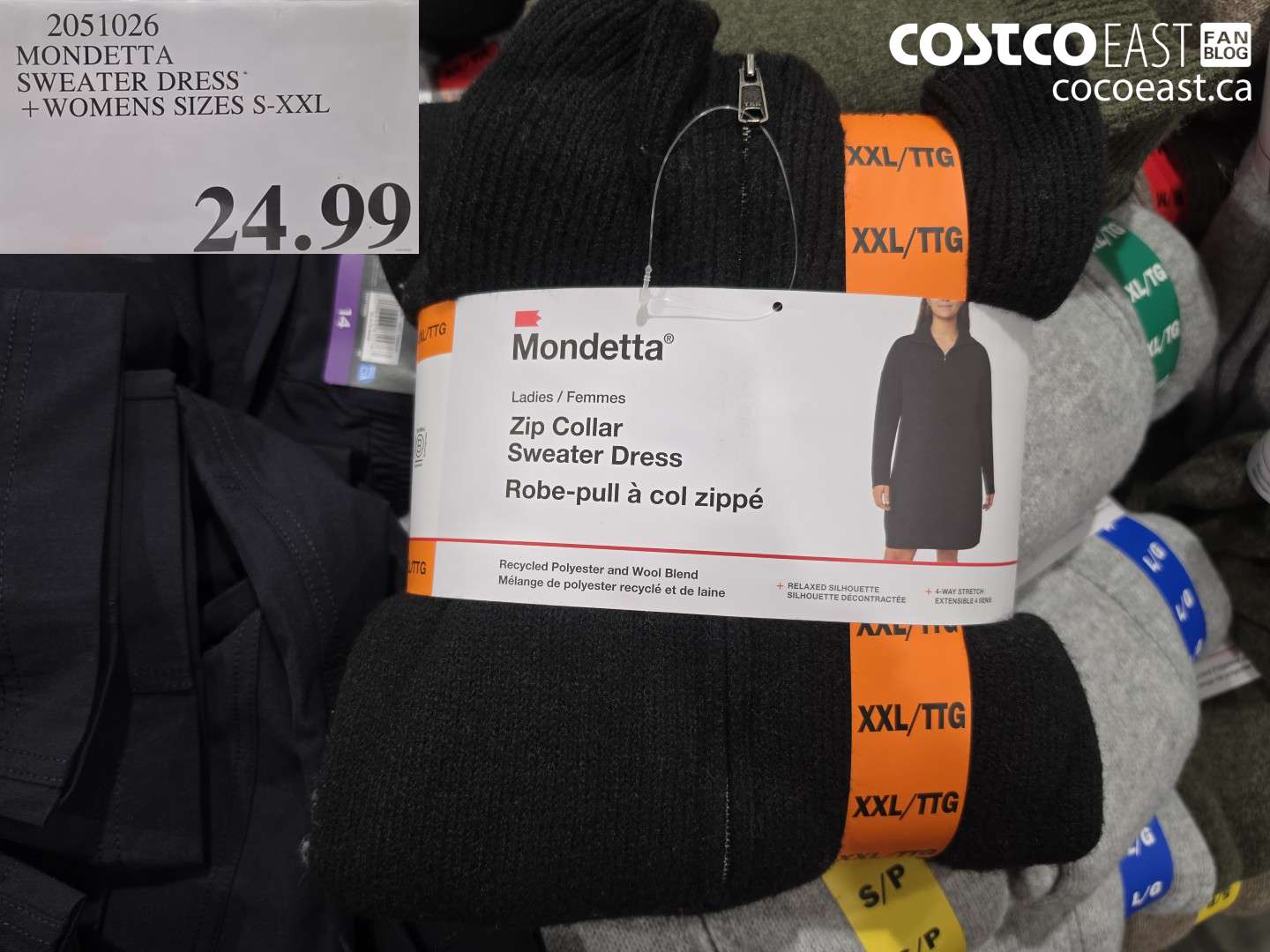 2051026 MONDETTA SWEATER DRESS WOMENS SIZES S-XXL $24.99