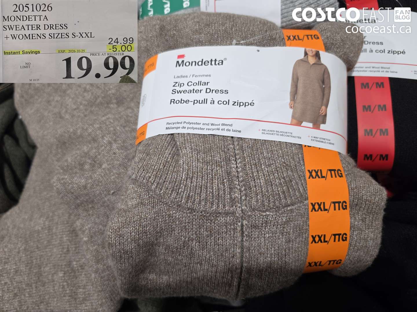 2051026 MONDETTA SWEATER DRESS WOMENS SIZES S-XXL ($5.00 INSTANT SAVINGS EXPIRES ON 2026-10-25) $19.99