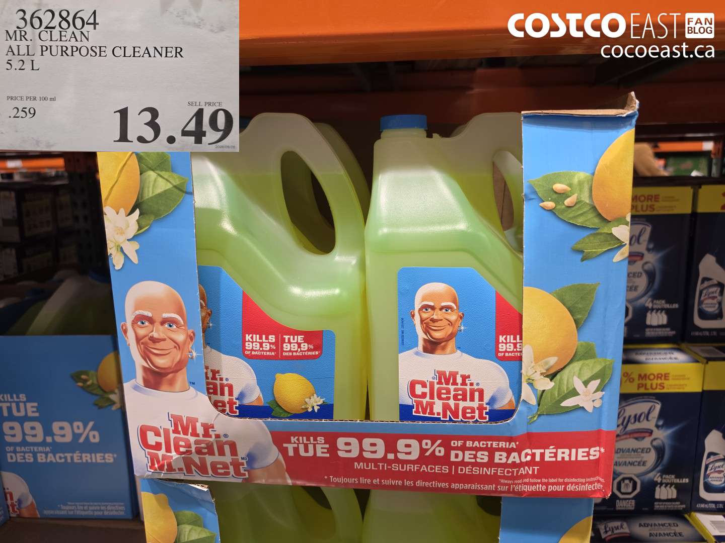 362864 MR. CLEAN ALL PURPOSE CLEANER 5.2 L $13.49