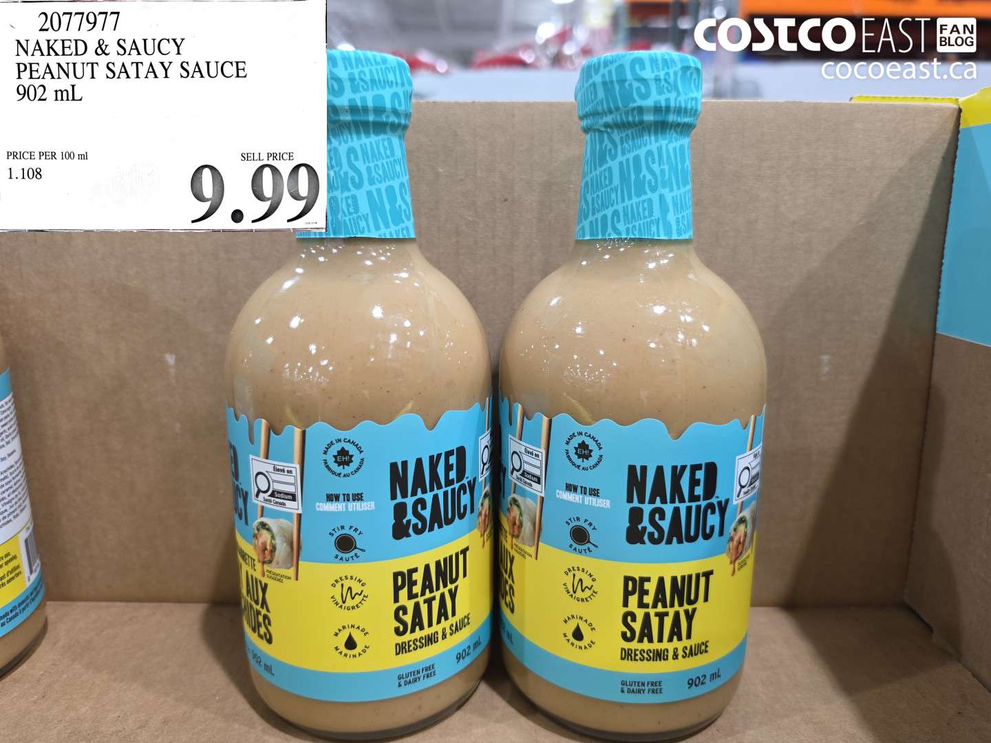 2077977 NAKED & SAUCY PEANUT SATAY SAUCE 902 ML $9.99