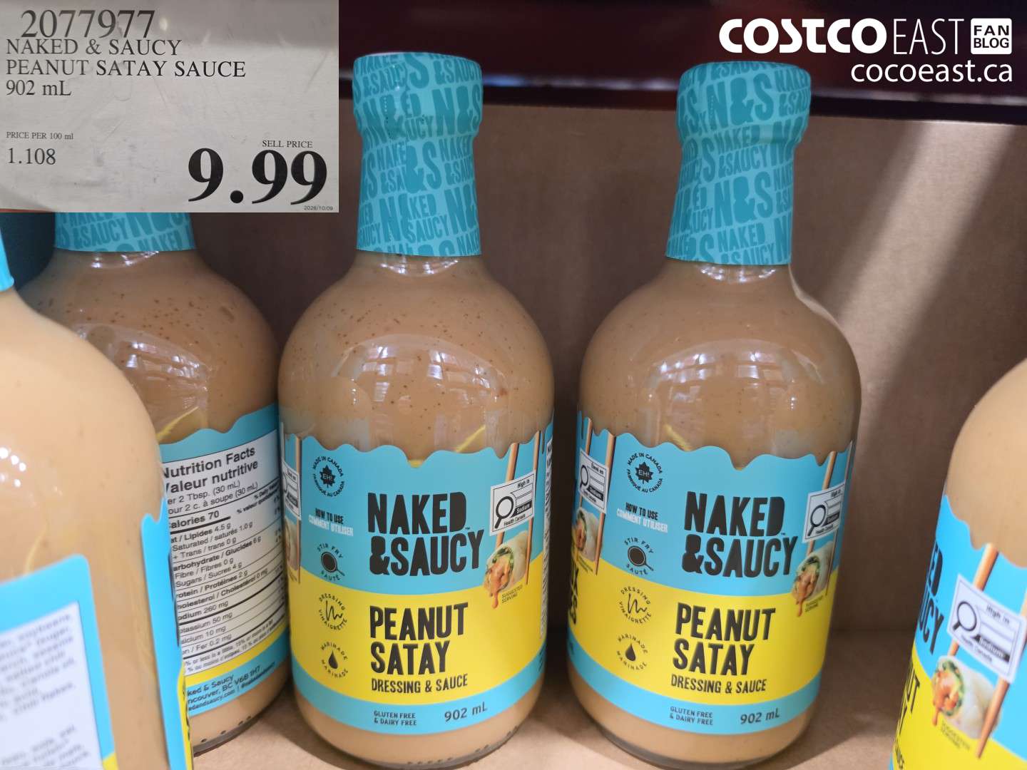 2077977 NAKED & SAUCY PEANUT SATAY SAUCE 902 ML $9.99