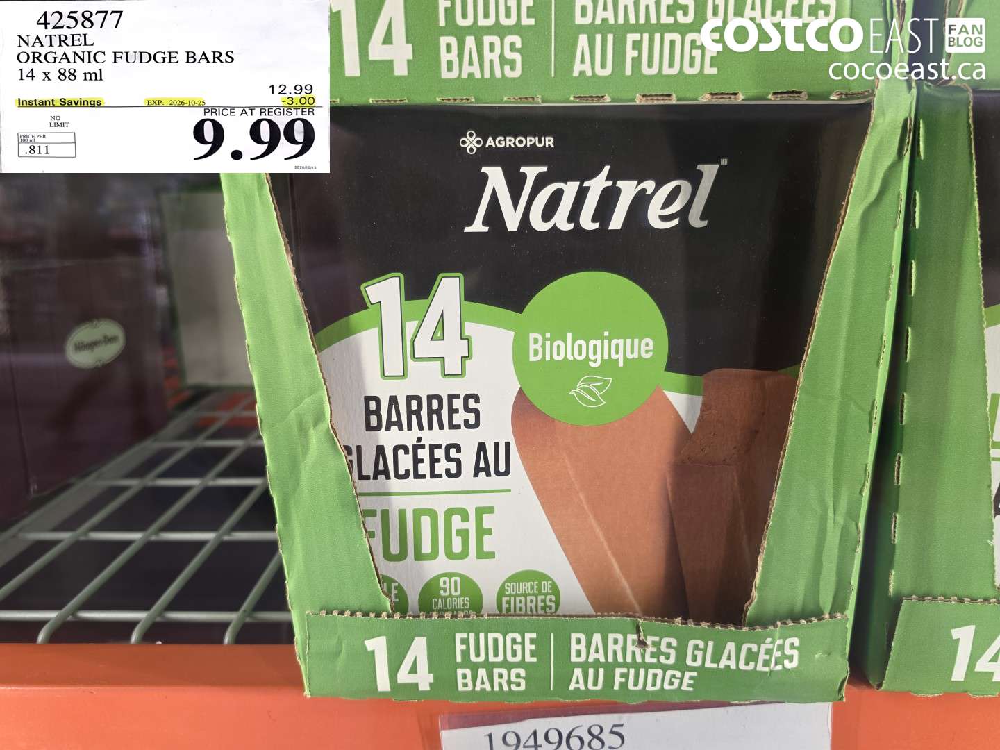 425877 NATREL ORGANIC FUDGE BARS 14 X 88 ML ($3.00 INSTANT SAVINGS EXPIRES ON 2026-10-25) $9.99