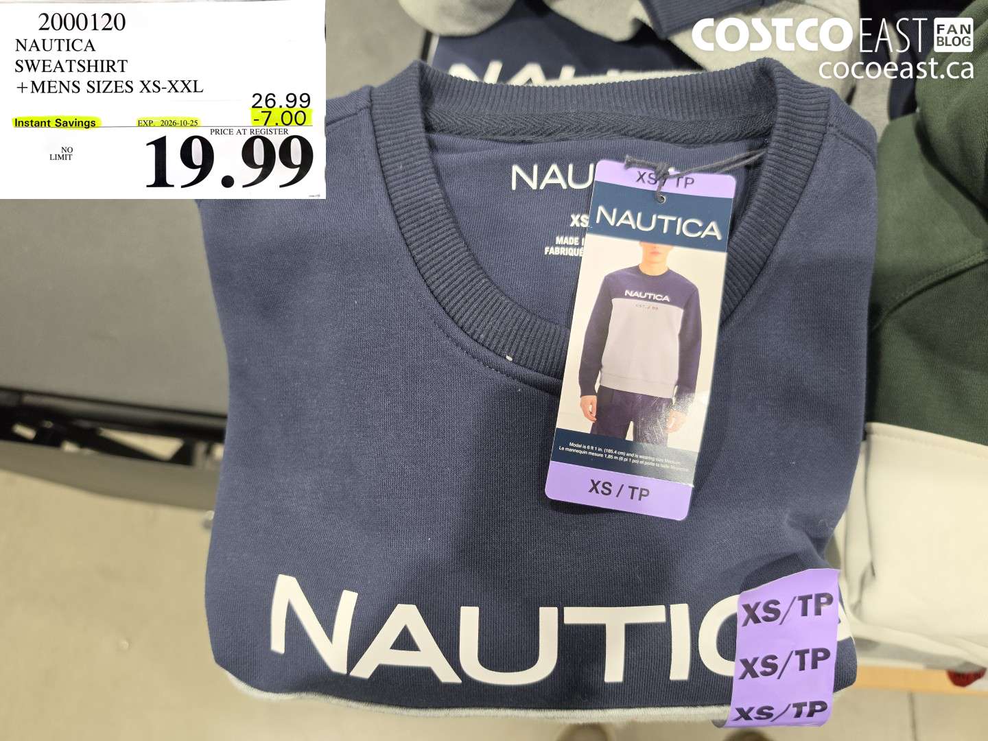 2000120 NAUTICA SWEATSHIRT MENS SIZES XS-XXL ($7.00 INSTANT SAVINGS EXPIRES ON 2026-10-25) $19.99