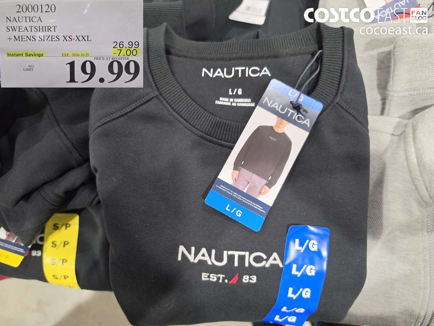 2000120 NAUTICA SWEATSHIRT MENS SIZES XS-XXL ($7.00 INSTANT SAVINGS EXPIRES ON 2026-10-25) $19.99