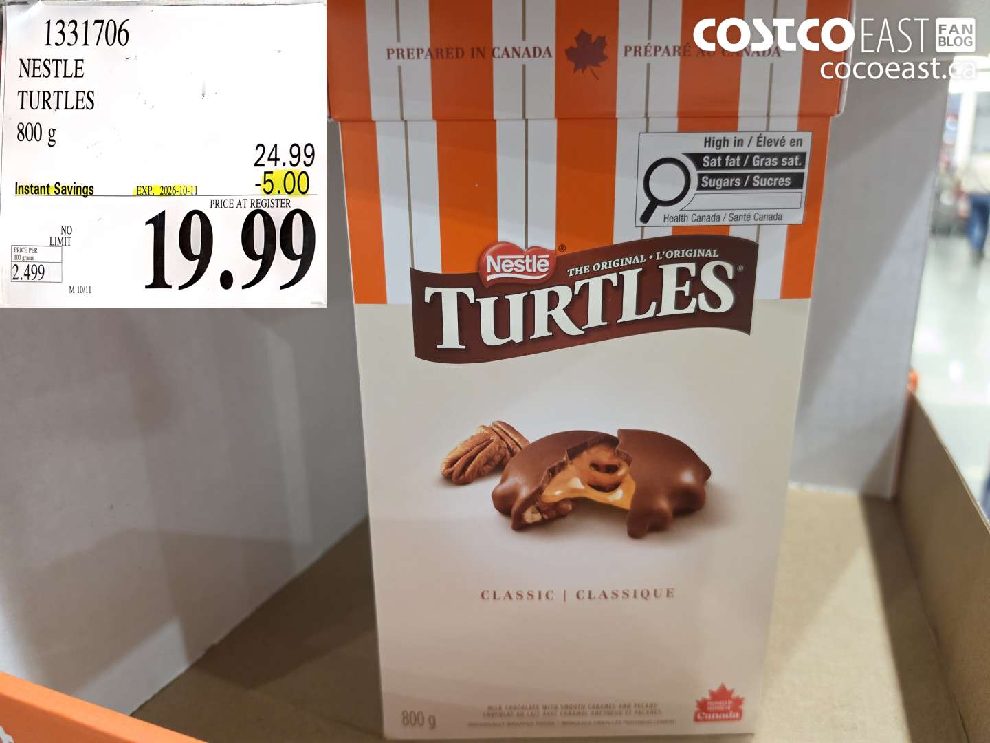 1331706 NESTLE TURTLES 800 G ($5.00 INSTANT SAVINGS EXPIRES ON 2026-10-11) $19.99