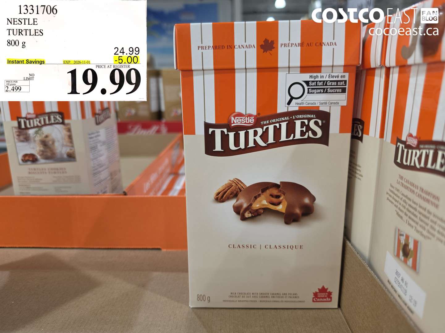 1331706 NESTLE TURTLES 800 G ($5.00 INSTANT SAVINGS EXPIRES ON 2026-11-01) $19.99