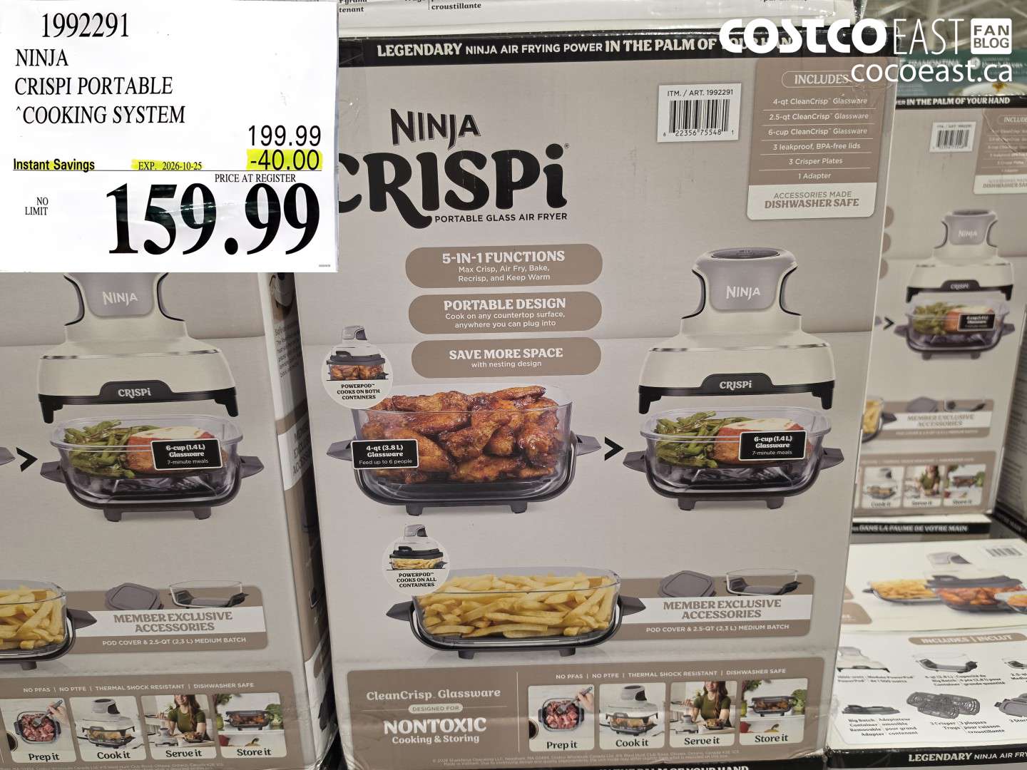1992291 NINJA CRISPI PORTABLE COOKING SYSTEM ($40.00 INSTANT SAVINGS EXPIRES ON 2026-10-25) $159.99