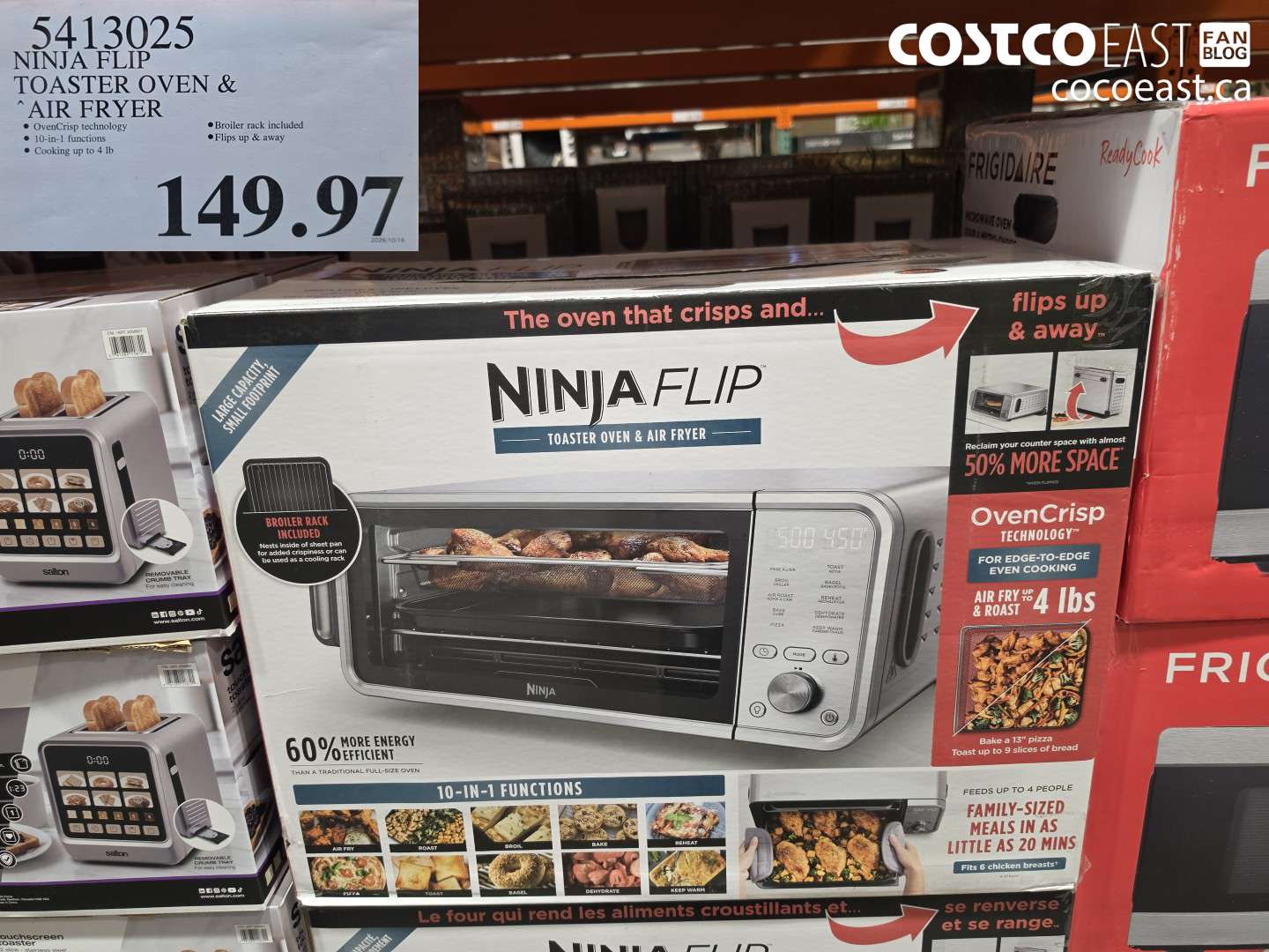 5413025 NINJA FLIP TOASTER OVEN & AIR FRYER $149.97