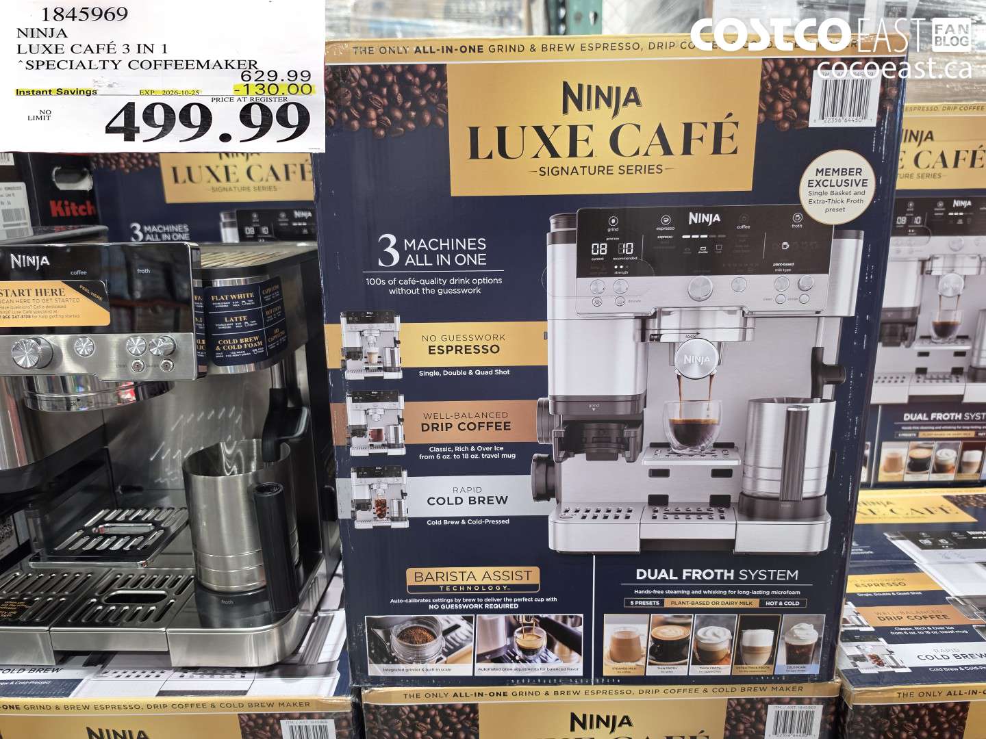 1845969 NINJA LUXE CAFÉ 3 IN 1 SPECIALTY COFFEEMAKER ($130.00 INSTANT SAVINGS EXPIRES ON 2026-10-25) $499.99