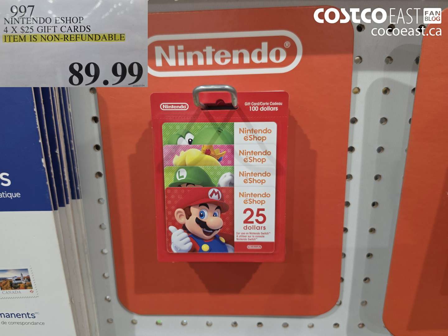997 NINTENDO ESHOP 4 X $25 GIFT CARDS $89.99