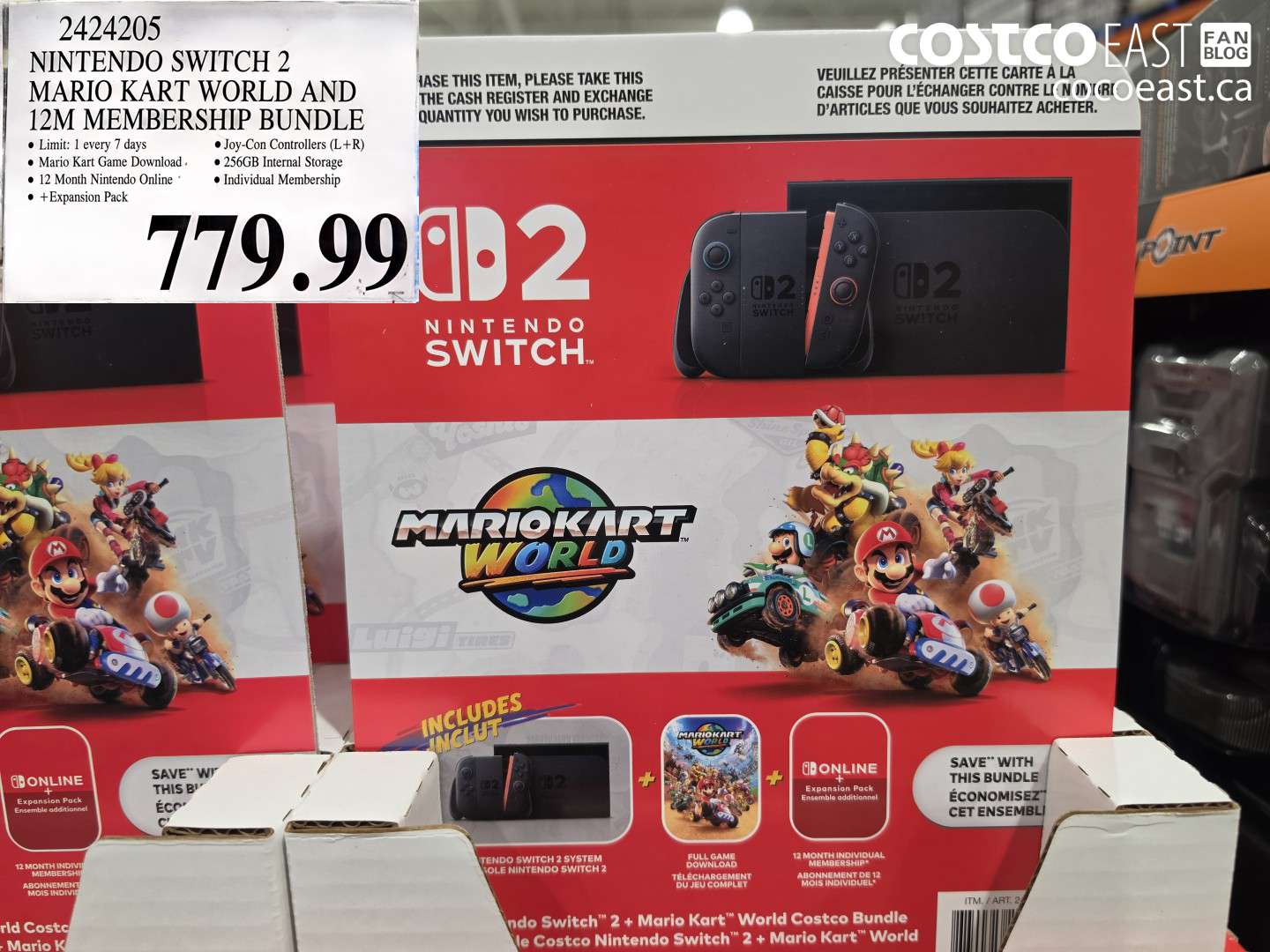 2424205 NINTENDO SWITCH 2 MARIO KART WORLD AND 12M MEMBERSHIP BUNDLE $779.99