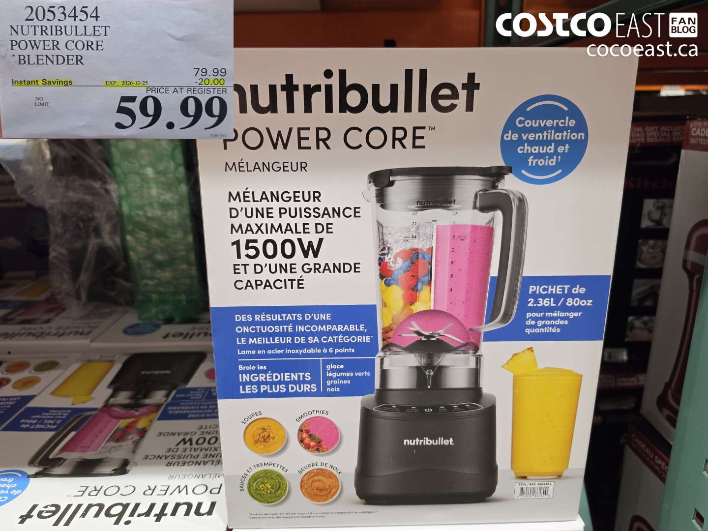 2053454 NUTRIBULLET POWER CORE BLENDER ($20.00 INSTANT SAVINGS EXPIRES ON 2026-10-25) $59.99