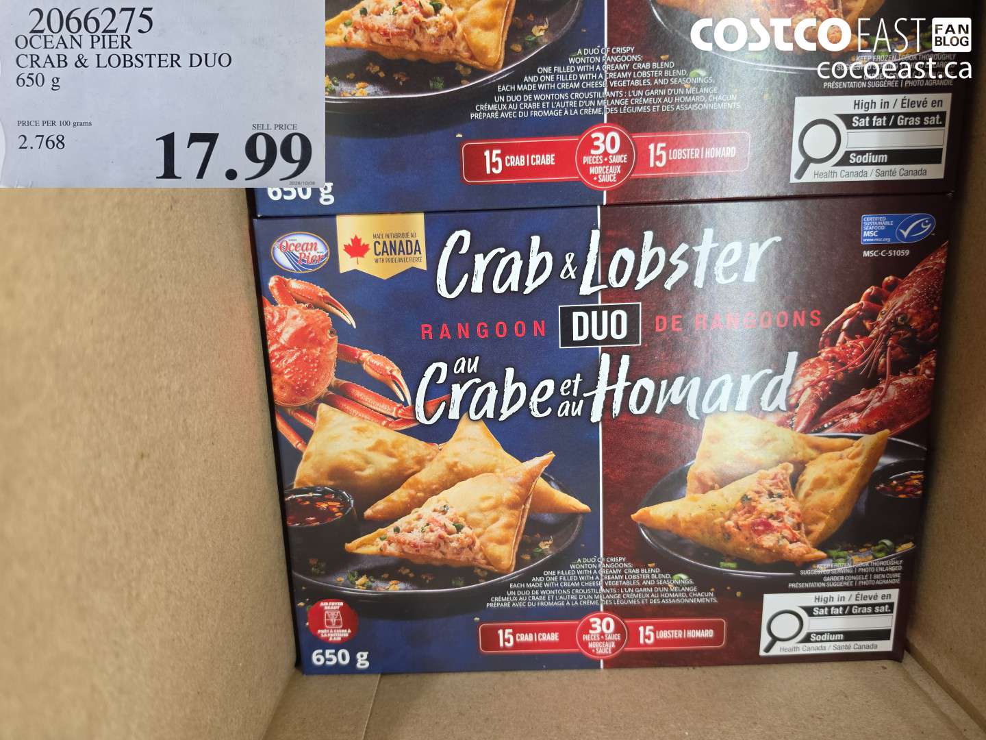 2066275 OCEAN PIER CRAB & LOBSTER DUO 650 G $17.99