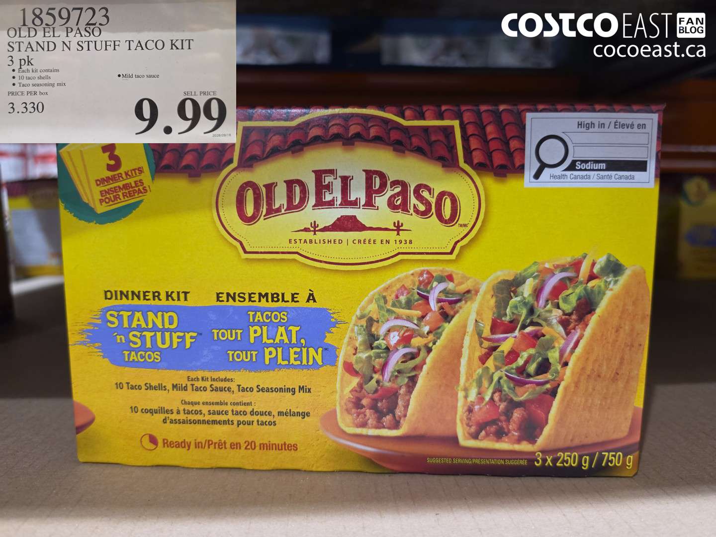 1859723 OLD EL PASO STAND N STUFF TACO KIT 3 PK $9.99