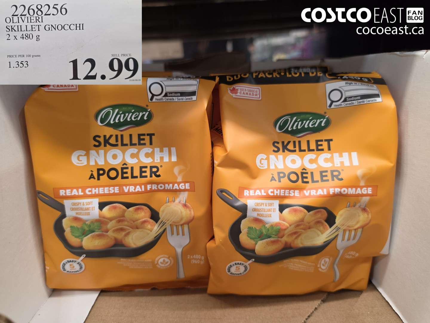 2268256 OLIVIERI SKILLET GNOCCHI 2 X 480 G $12.99