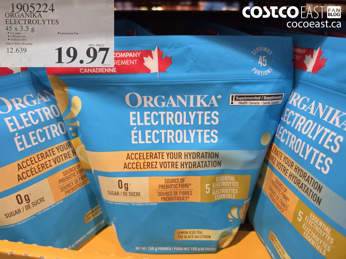 1905224 ORGANIKA ELECTROLYTES 45 X 3.5 G $19.97