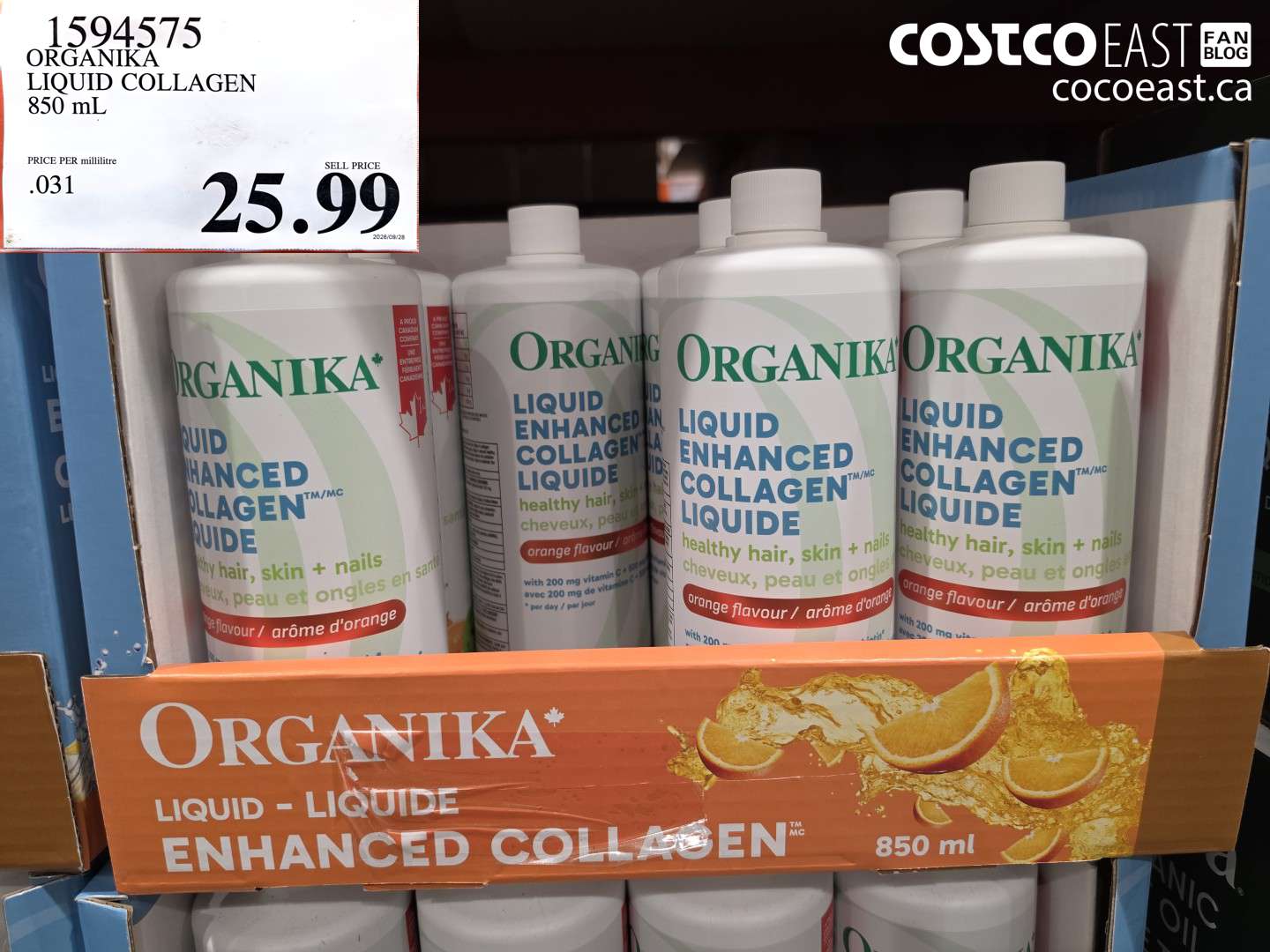 1594575 ORGANIKA LIQUID COLLAGEN 850 ML $25.99