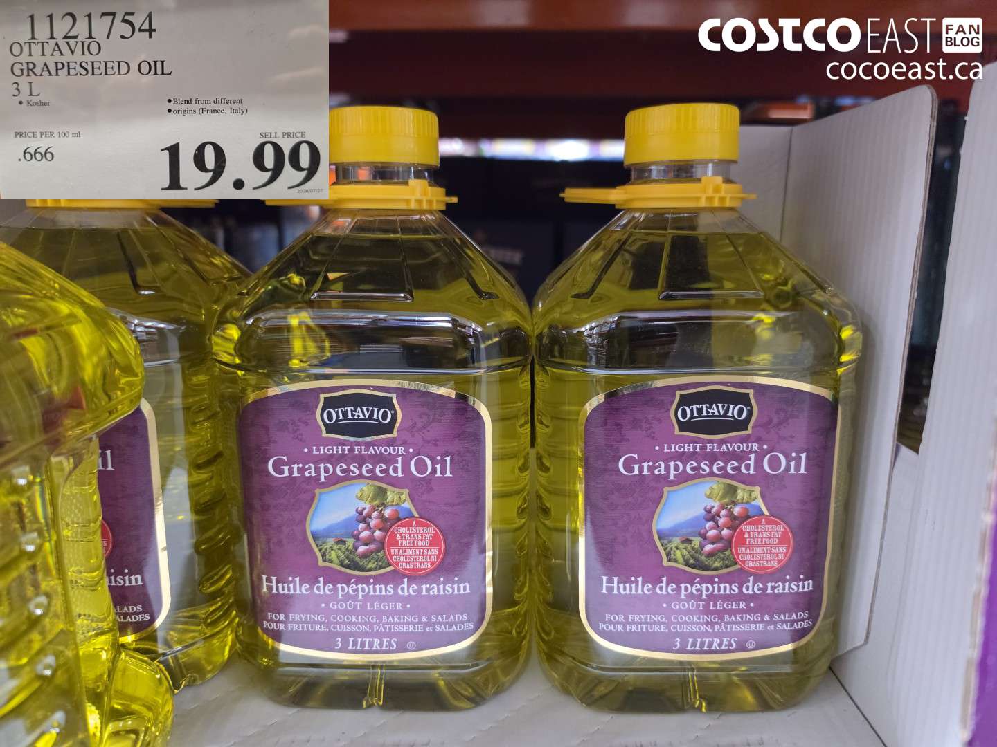 1121754 OTTAVIO GRAPESEED OIL 3 L $19.99