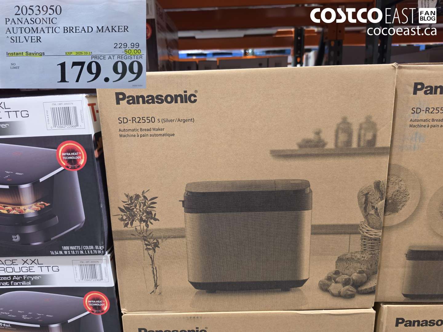 2053950 PANASONIC AUTOMATIC BREAD MAKER SILVER ($50.00 INSTANT SAVINGS EXPIRES ON 2026-10-15) $179.99