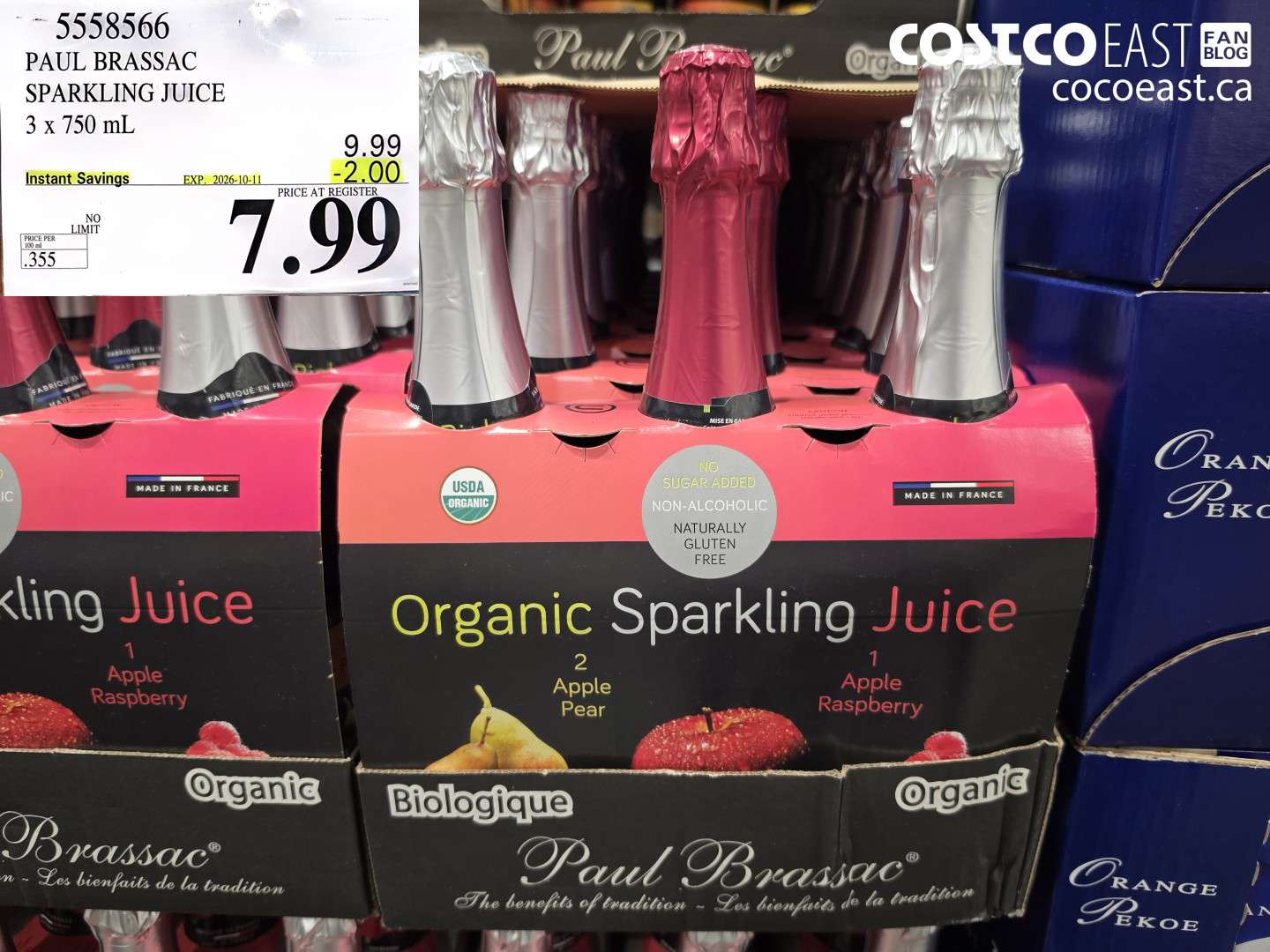 5558566 PAUL BRASSAC SPARKLING JUICE 3 X 750 ML ($2.00 INSTANT SAVINGS EXPIRES ON 2026-10-11) $7.99