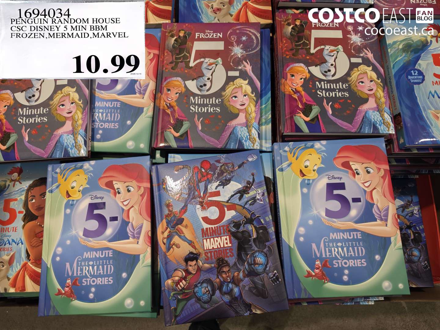 1694034 PENGUIN RANDOM HOUSE CSC DISNEY 5 MIN BBM FROZEN, MERMAID, MARVEL $10.99