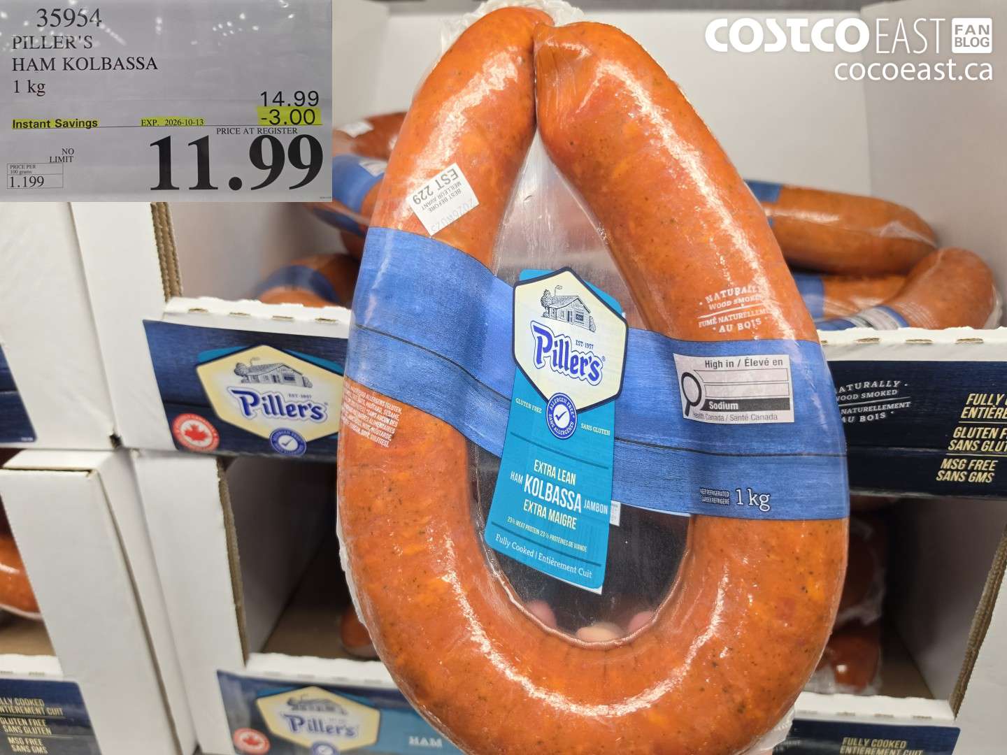 35954 PILLER'S HAM KOLBASSA 1 KG ($3.00 INSTANT SAVINGS EXPIRES ON 2026-10-13) $11.99