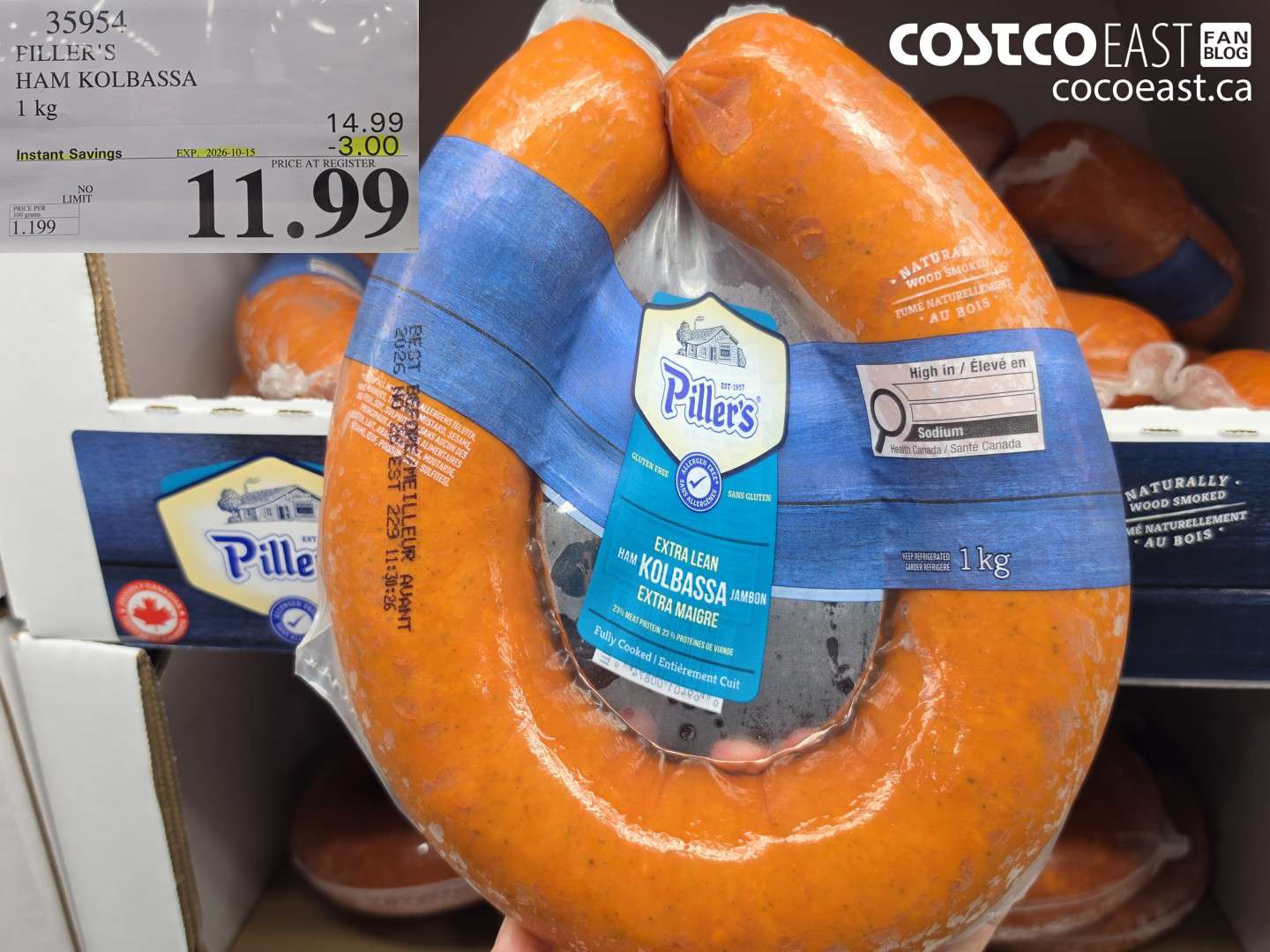 35954 PILLER'S HAM KOLBASSA 1 KG ($3.00 INSTANT SAVINGS EXPIRES ON 2026-10-15) $11.99