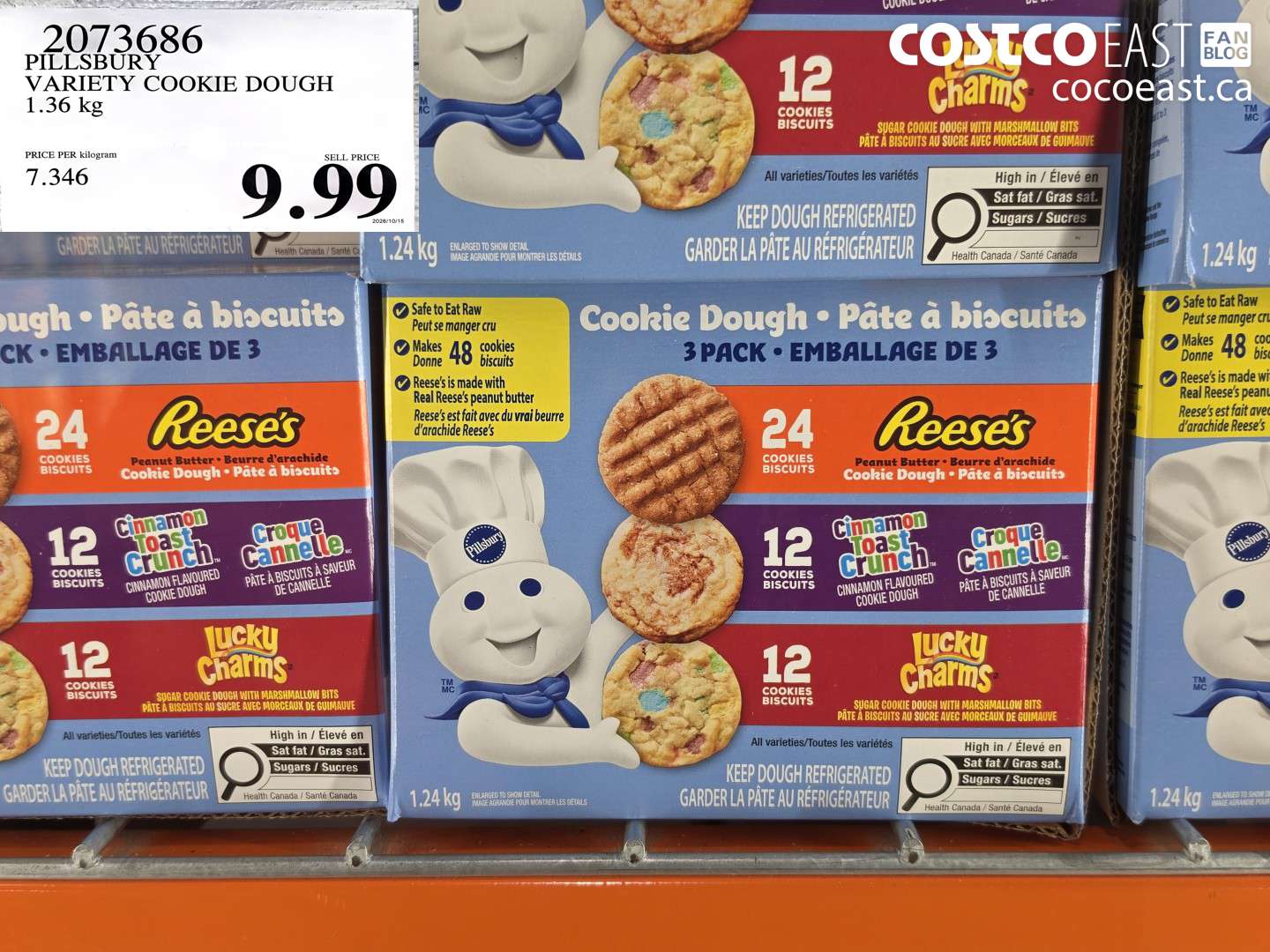 2073686 PILLSBURY VARIETY COOKIE DOUGH 1.36 KG $9.99