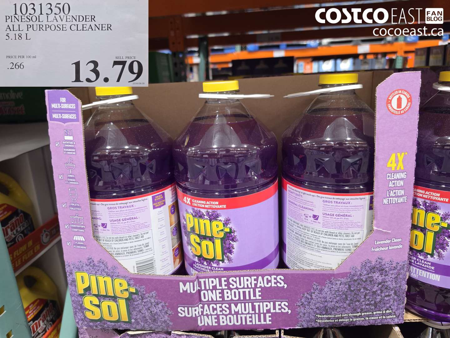 1031350 PINESOL LAVENDER ALL PURPOSE CLEANER 5.18 L $13.79