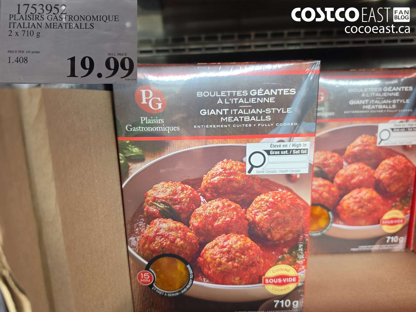 1753952 PLAISIRS GASTRONOMIQUE ITALIAN MEATBALLS 2 X 710 G $19.99