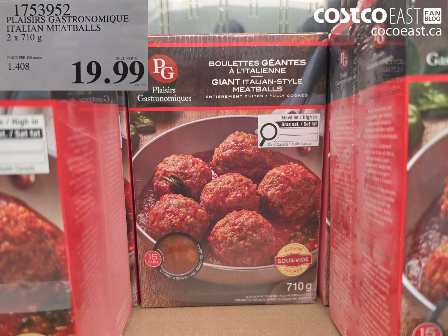 1753952 PLAISIRS GASTRONOMIQUE ITALIAN MEATBALLS 2 X 710 G $19.99