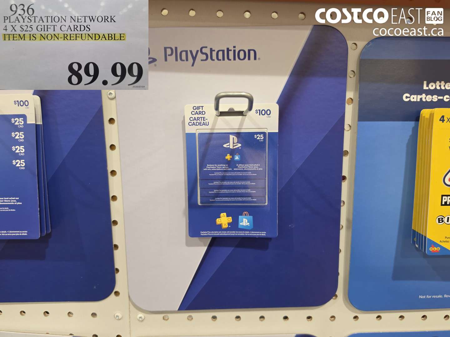 936 PLAYSTATION NETWORK 4 X $25 GIFT CARDS $89.99