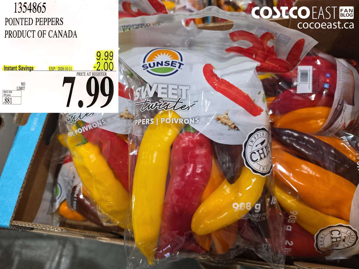 1354865 POINTED PEPPERS PRODUCT OF CANADA ($2.00 INSTANT SAVINGS EXPIRES ON 2026-10-11) $7.99